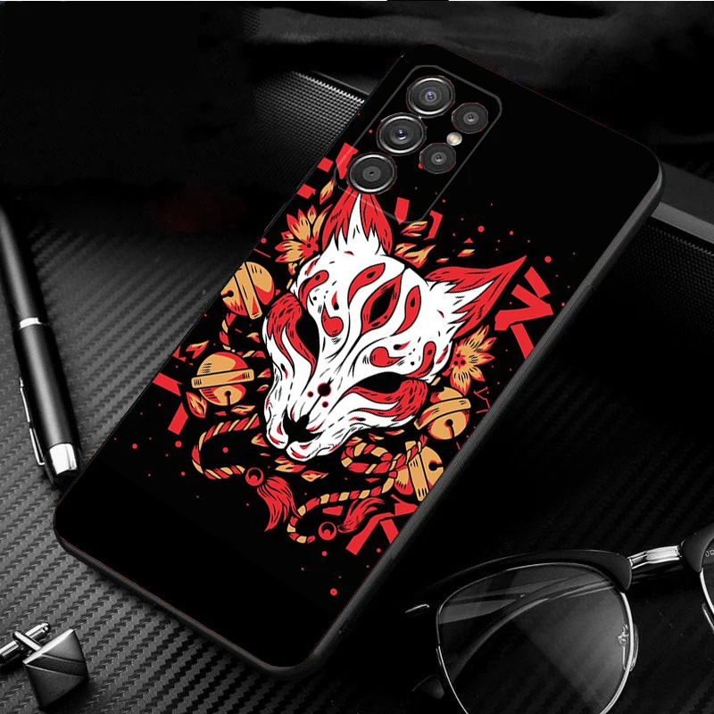 

Phone Case for Samsung S25 S24 S23 S22 S21 S20 Ultra S20 S22 S21 S20 FE S24 Plus Japanese Samurai Oni Mask