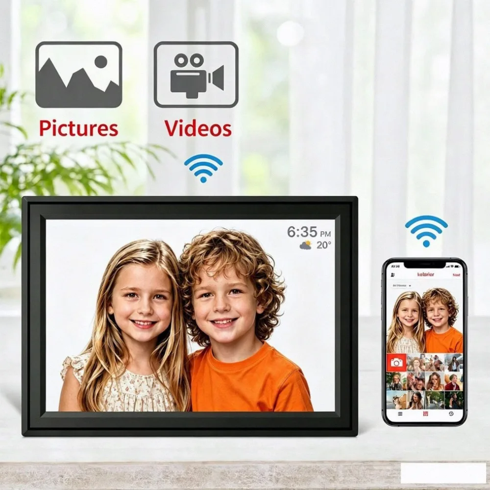 10.1 inch Digital Picture Frame IPS Touch Screen Smart WiFi Shared For iPhone Android Family Memorial Photo Frame Christmas Gift