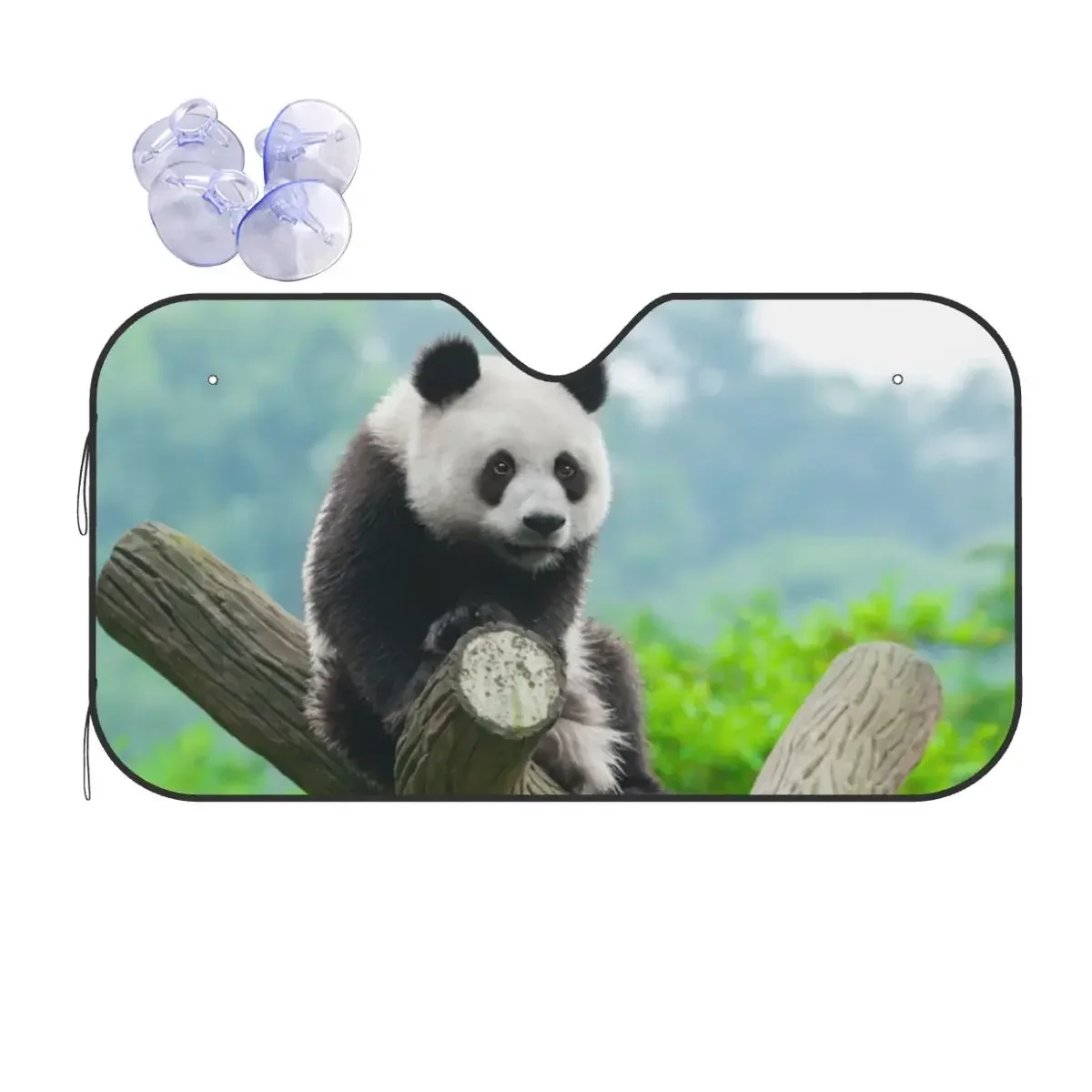 Солнцезащитный козырек с изображением панды, ветровое стекло, модный чехол с милыми животными, передний блок, окно 70x130 см, солнцезащитный козырек, автомобильные чехлы