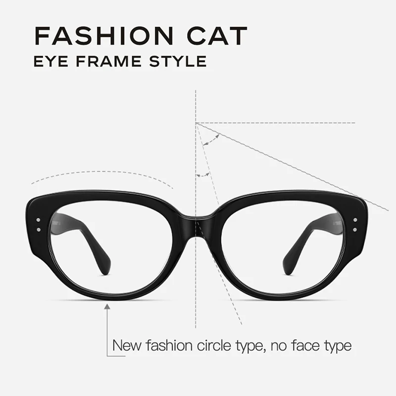 CAPONI Acetate Frame Glasses For Women Trendy Cat Eye Style Brand New Eyeglasses Blue Light Blocking Computer Glasses JF7563