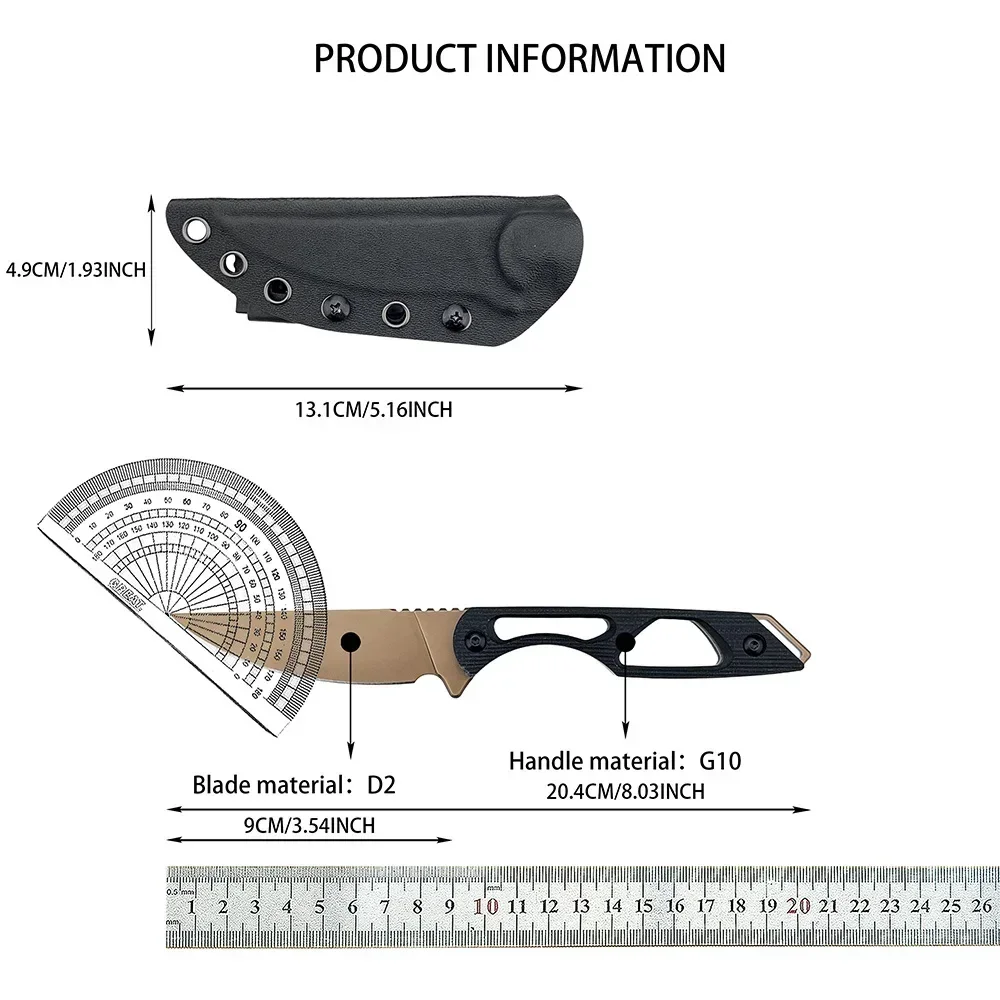 Multi-purpose Wilderness Adventure Climbing Portable Fixed Knife Outdoor Camping Fishing Essential Daily Knives Picnic BBQ Tools