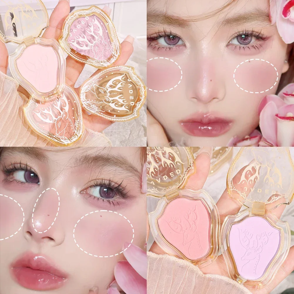 Korea Monochrome Matte Blush Powder Long-lasting Natural Brightening Cheek Rose Pink Orange Face Blusher Makeup Beauty Cosmetics