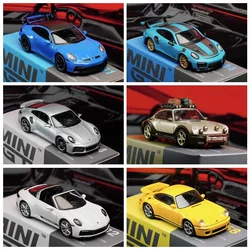 1:64 Porsche 911 Silver Turbo S Alloy die cast simulation car model, adult collection pieces, boys toys,children's holiday gifts