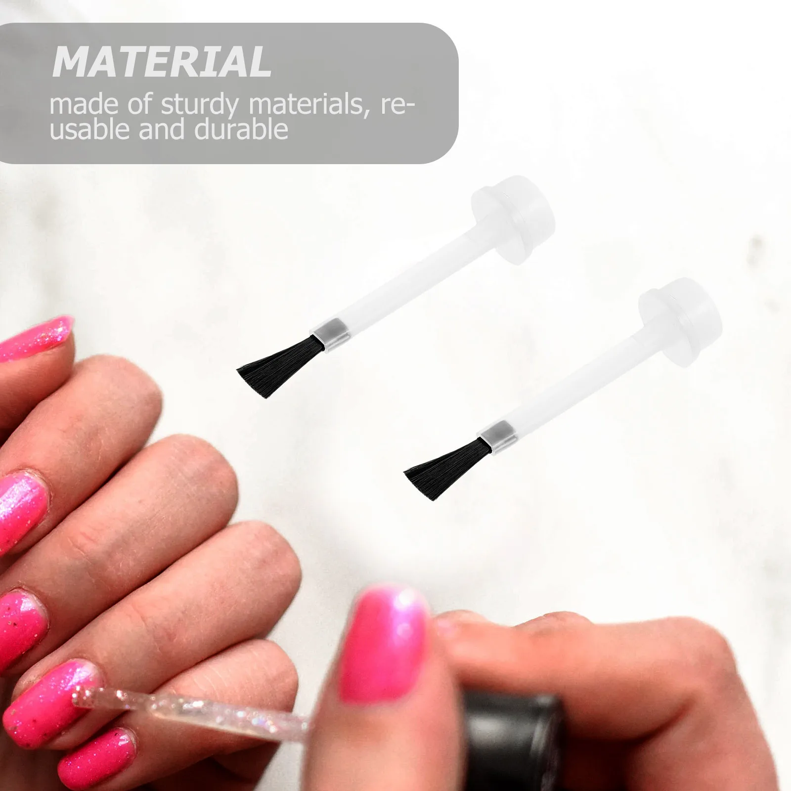 20 個のマニキュアボトルブラシ小型軽量交換ブラシネイルアートサロン用ジェルポリッシュボトルブラシ