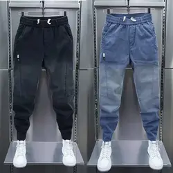 Washed Boyfriend Luxury Men's Casual Loose Fit Denim Jeans for Spring and Autumn Loose Casual Cowboy Designer Streetwear Pants