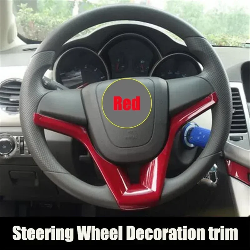 Car Accessories Fit For Chevrolet Cruze Sonic Trax Tracker Sonic ONIX AVEO Orlando Prisma Steering Wheel Trim Cover Sticker