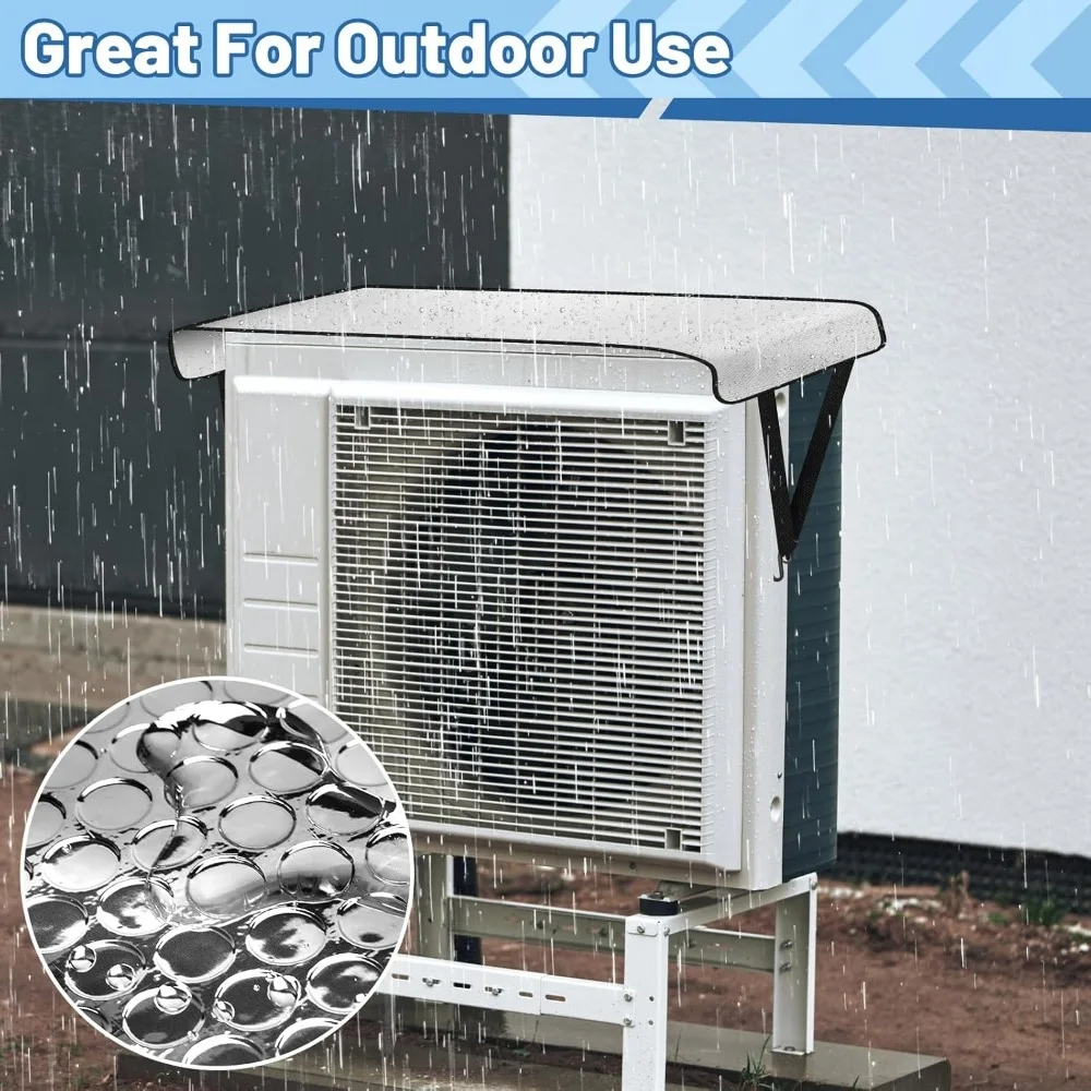 Outdoor Dustproof Air Conditioner Cover External Unit Insulation Board Protective Cover Aluminum Foil Energy-saving Sleeve view 4