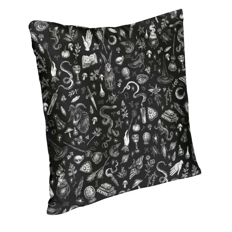 Salem Witch In Black Square Pillowcover Home Decor Occult Witchy Magic Cushions Throw Pillow for Car Double-sided Printing