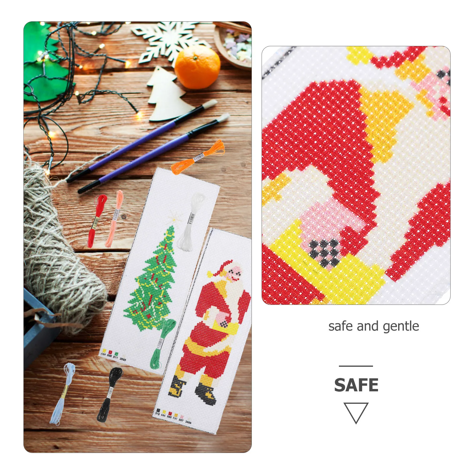 

2Sets Christmas Embroidery Bookmarks Kit Cross Stitch Craft DIY Bookmark Supplies Cross Stitch Bookmark Kit Embroidery Bookmarks