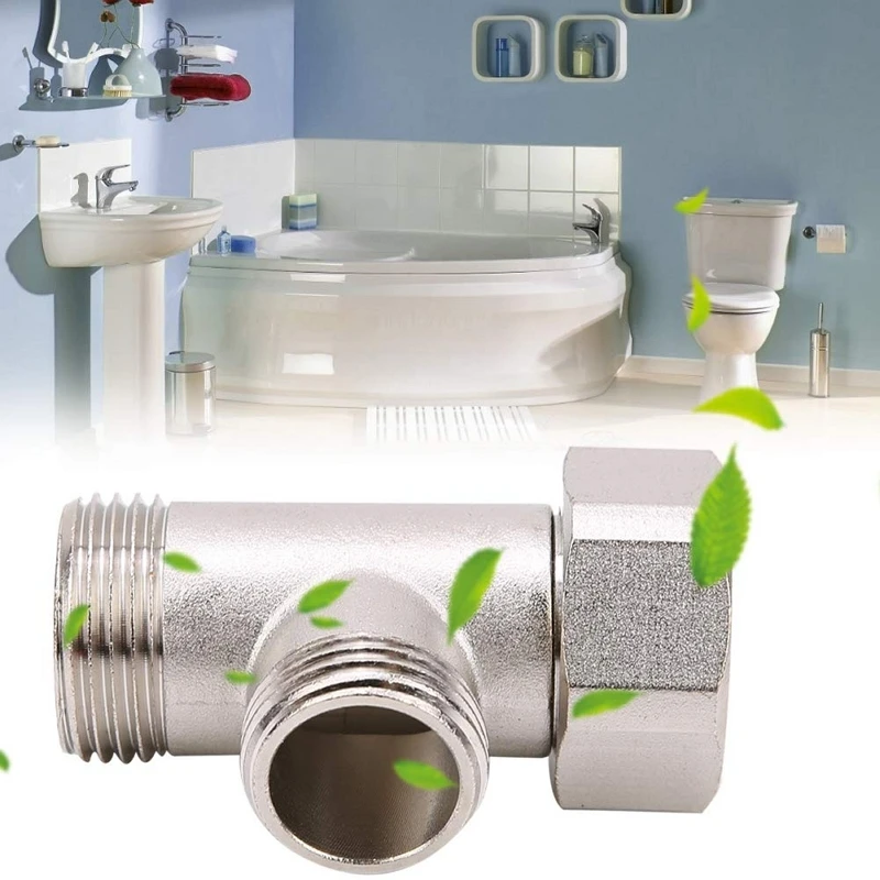 Latão 3/8 '1/2' 9/16' t joint 3 vias encaixe de tubulação t adaptador válvula de enchimento shaffat bidé água desviador conector acessórios