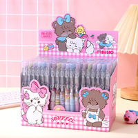 12pcs Cartoon Mikko Gel Pen 0.5mm Black Press Pen Writing Pen Student Stationery Wholesale
