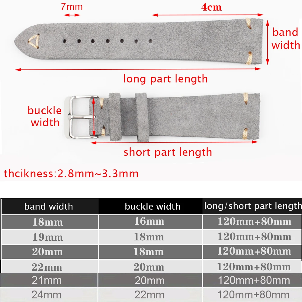 Pulseira de relógio de couro de camurça de liberação rápida de grau premium pulseiras de couro clássico vintage 18mm 19mm 20mm 21mm 22mm 24mm