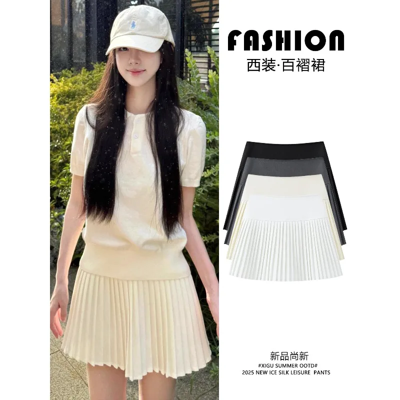 White Beautiful Korean Birthday Party Fashion Women Giris Y2k High Waist A Line White Clothes Ladies Harajuku Female Skirt