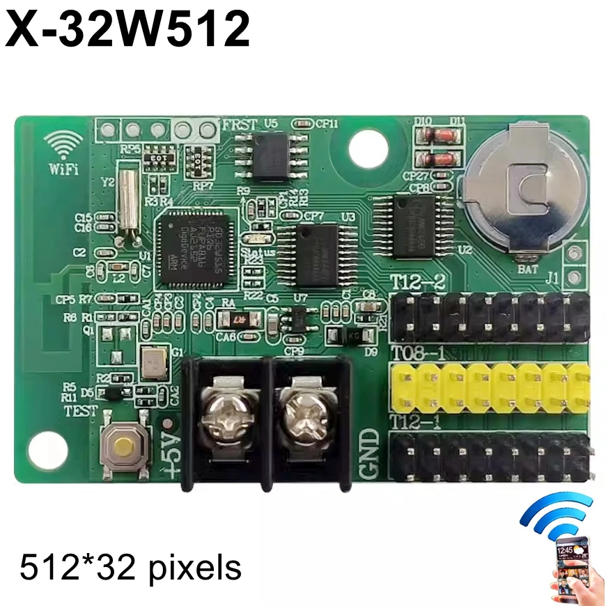 X-32W512 32W1024 X-64W512 64W1024 Wifi LED Control Card P10 F3.75 F5.0 Single  Dual Color Moving Sign Led display controller