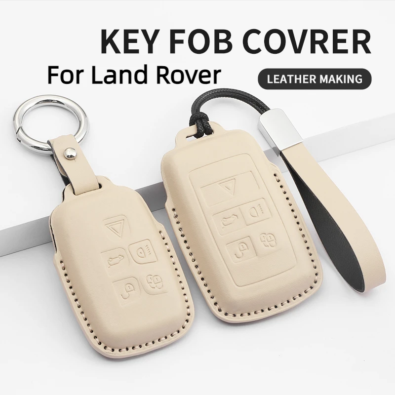 

PU Leather Car Remote Key Case Cover Shell For Land Rover Range Rover Sport Evoque Freelander Velar Discovery 4 Keyless Key Fob