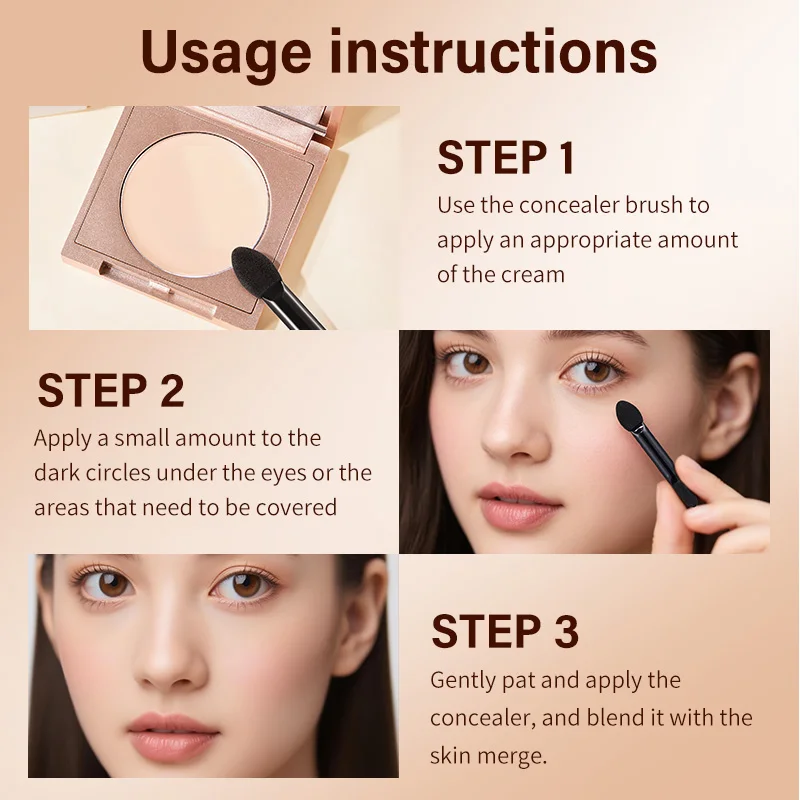 كريم كونسيلر للمكياج الخالي من العيوب - نسيج مرطب لتغطية الهالات السوداء والبشرة الباهتة - كونسيلر تغطية طويلة الأمد