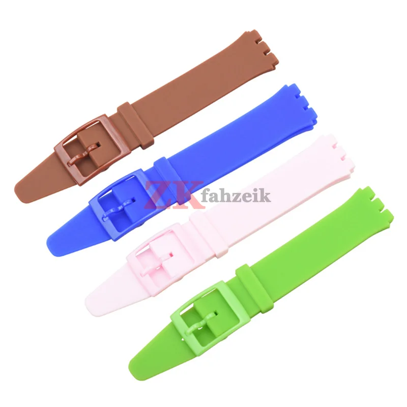 Silicone Strap for Swatch Watch Strap 16mm 17mm 19mm 20mm Waterproof Soft Rubber Watch Band Wrist Bracelet Belts