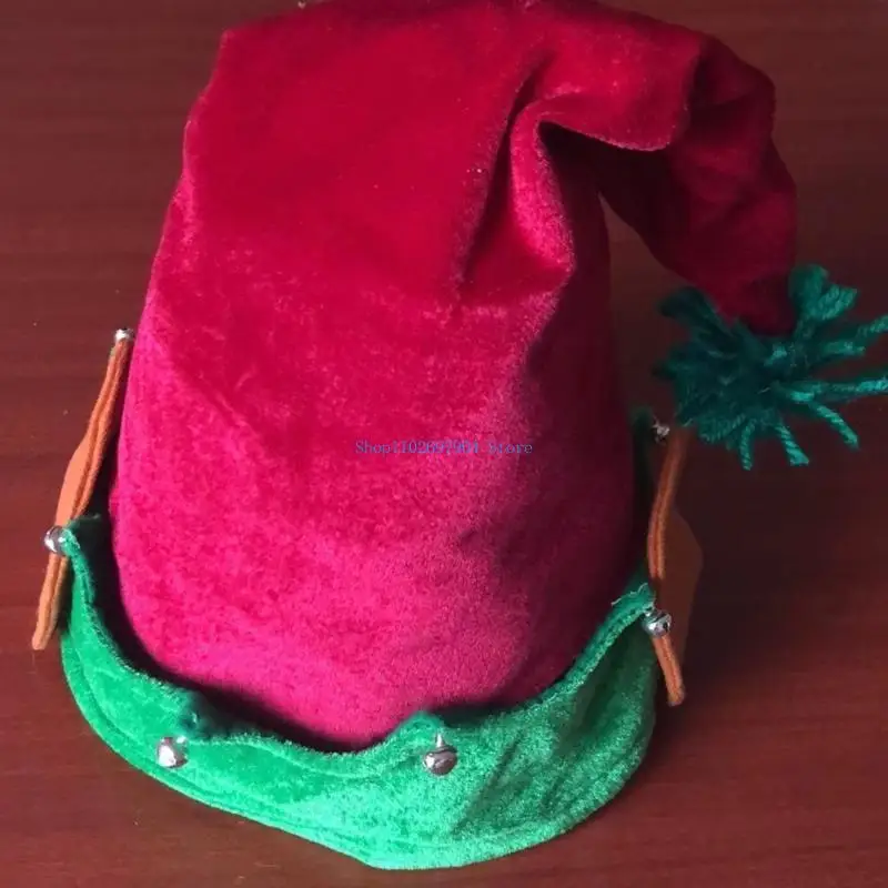 N7YF Weihnachts-Elf-Hut für Kinder, Weihnachtsmütze, Party-Anzieh-Accessoire, bequemes Tragen für Jungen und Mädchen, Geburtstag