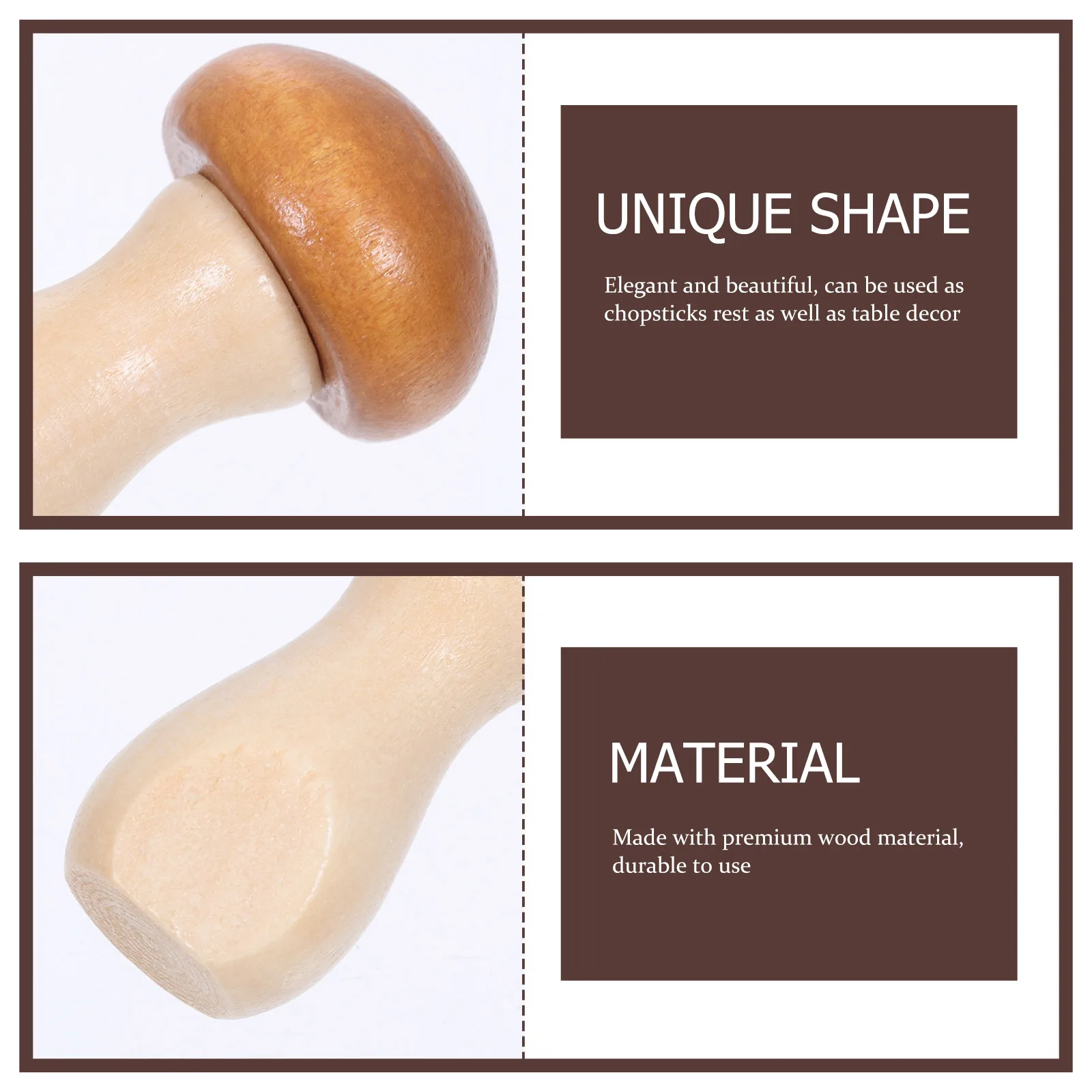 

4pcs Mushroom Chopstick Rest Elegant Flatware ganizer Unique Shape Creative Spoon Holders Table Decor Wooden Rack Storage