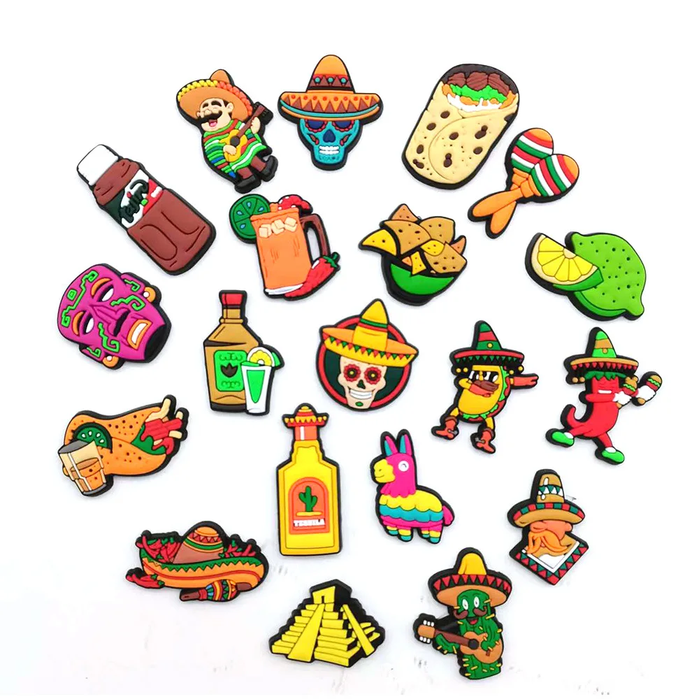 Mexican Food CuteCollection Shoe Charms DIY Shoe Decorations Accessories Decorations Sandal Decorate for Crocs Kids Gift