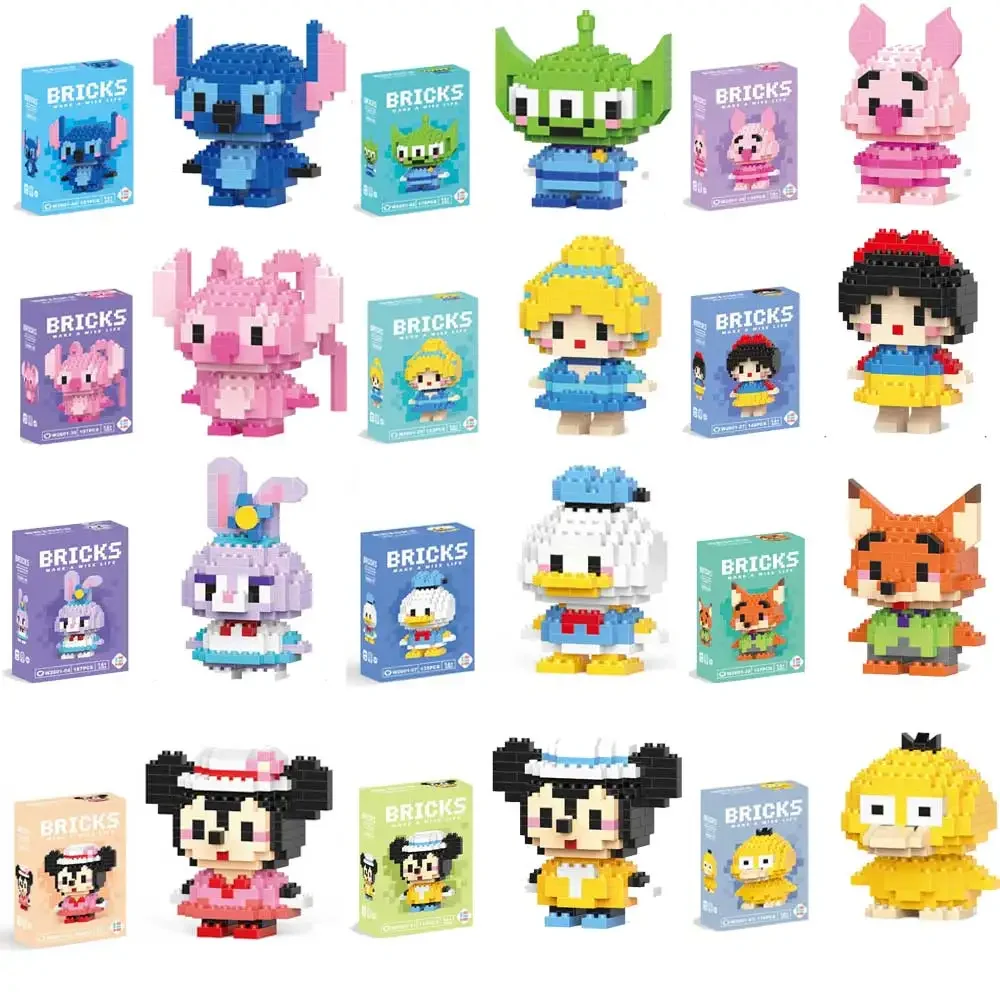 Box-packed Stitch Disney StellaLou Building Blocks Cartoon Character Assembled Model building block Dolls Toys Children Gifts