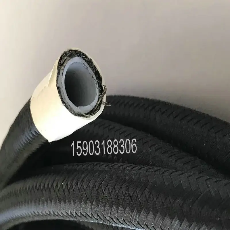 Manguera de aceite trenzada de PTFE de 1m x AN16 con cubierta de nailon negro - Línea de combustible y fluidos AN16