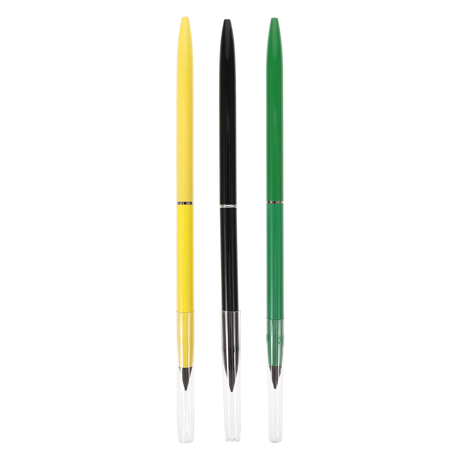 

3 Pcs Sharpened Pencil Ballpoint Inkless Pencils Metal Back to School Season