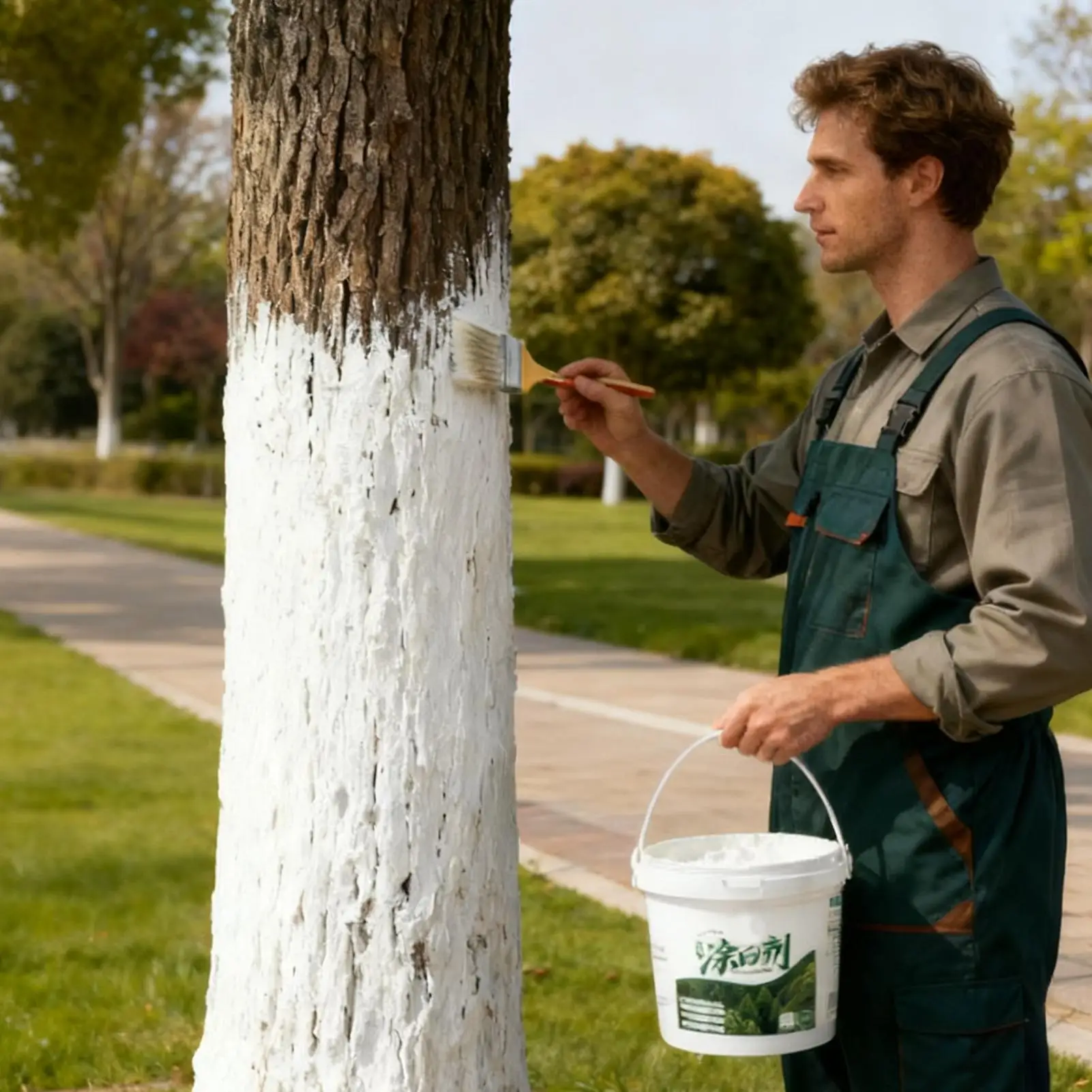 Haus & Garten - Gartenwaren - Landschafts pflege materialien - Baumstamm Tünche/Farbe
