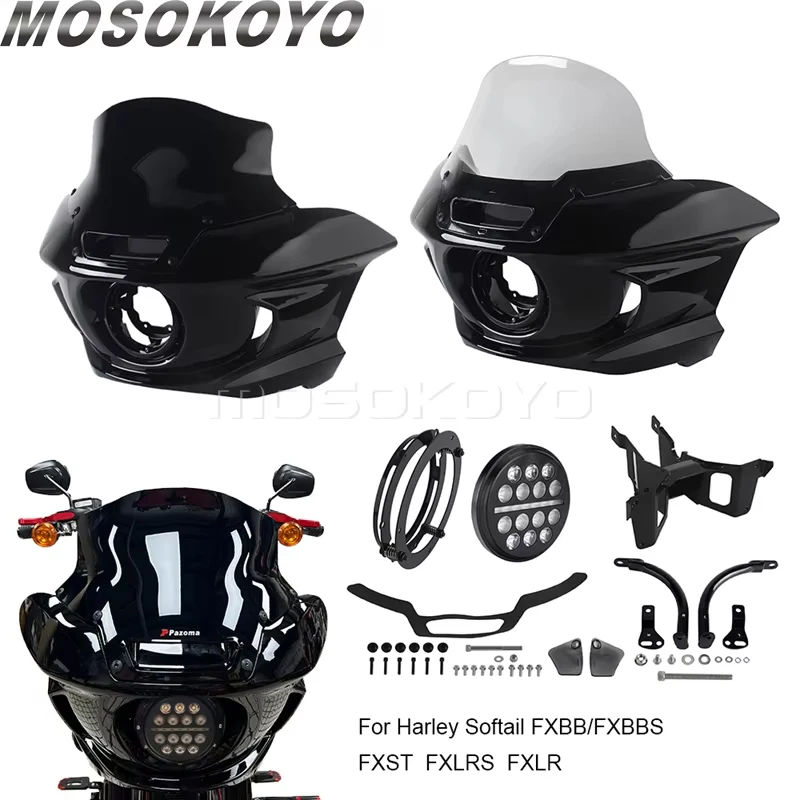 Motorcycle Headlight Fairing Bracket Mount Lower Fairing Support Kits For Harley Softail  FXLR FXLRS FXST FXBB FXBBS 2018-2026