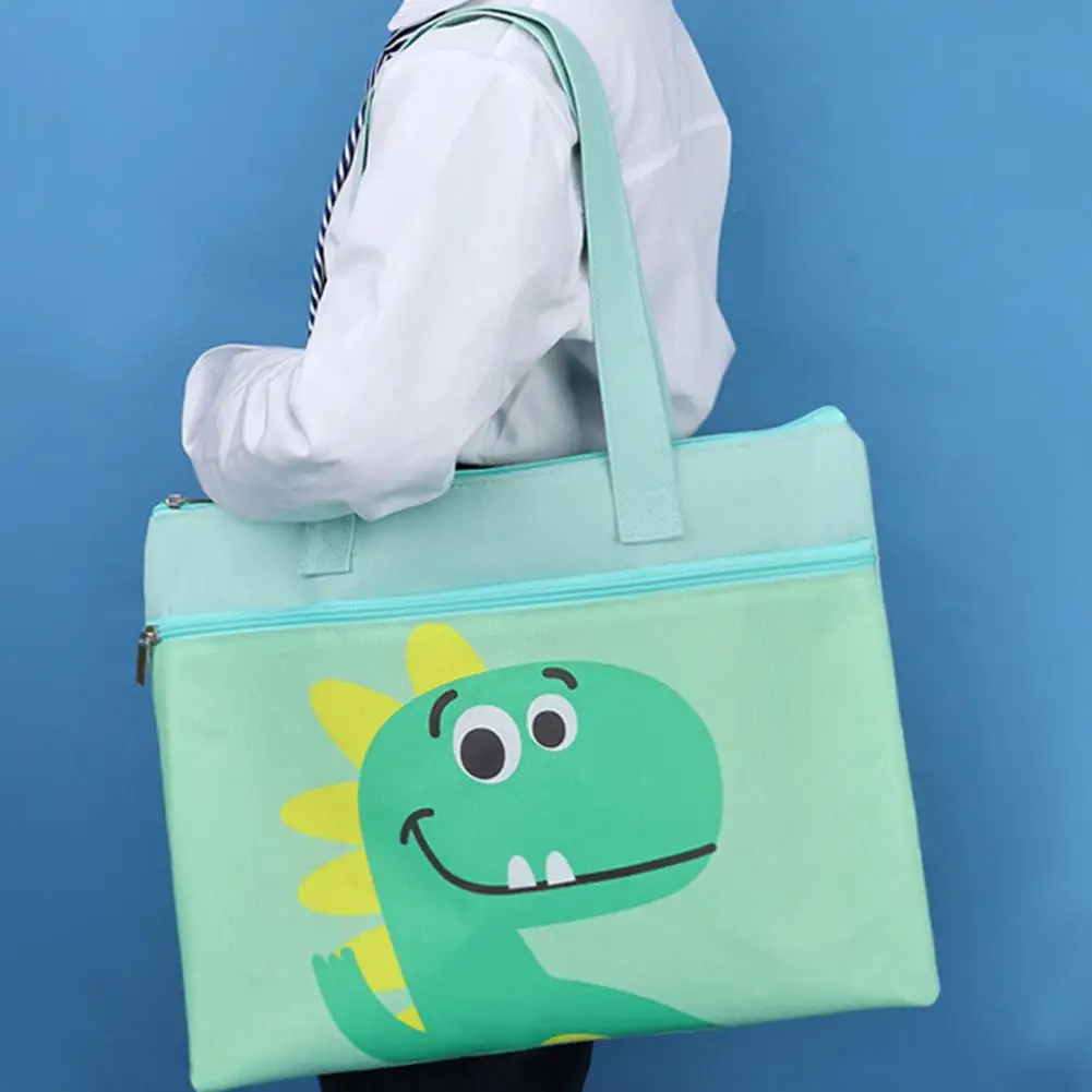 Kawaii Мультфильм двойная молния сумка для файлов Большая водонепроницаемая ткань Оксфорд вместительная сумка-Органайзер подарки симпатичная Портативная сумка для хранения учебников