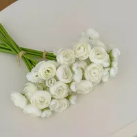 Ranunculus Artificial Flowers 24Pcs Faux Silk Peonies Bulk Flowers For Vase Rose Photography Props Wedding Bride Holding Bouquet 6