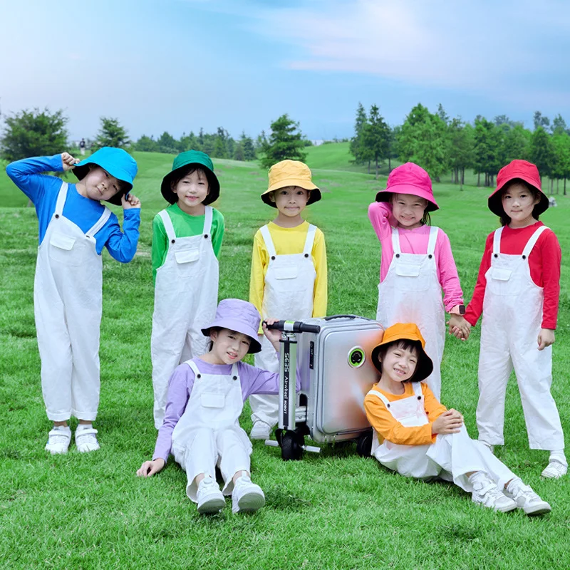 Kids Hip Hop Solid Overalls Girls Dungaree Children Candy Color Jumpsuit Romper Boys Streetwear White Trousers School Uniform