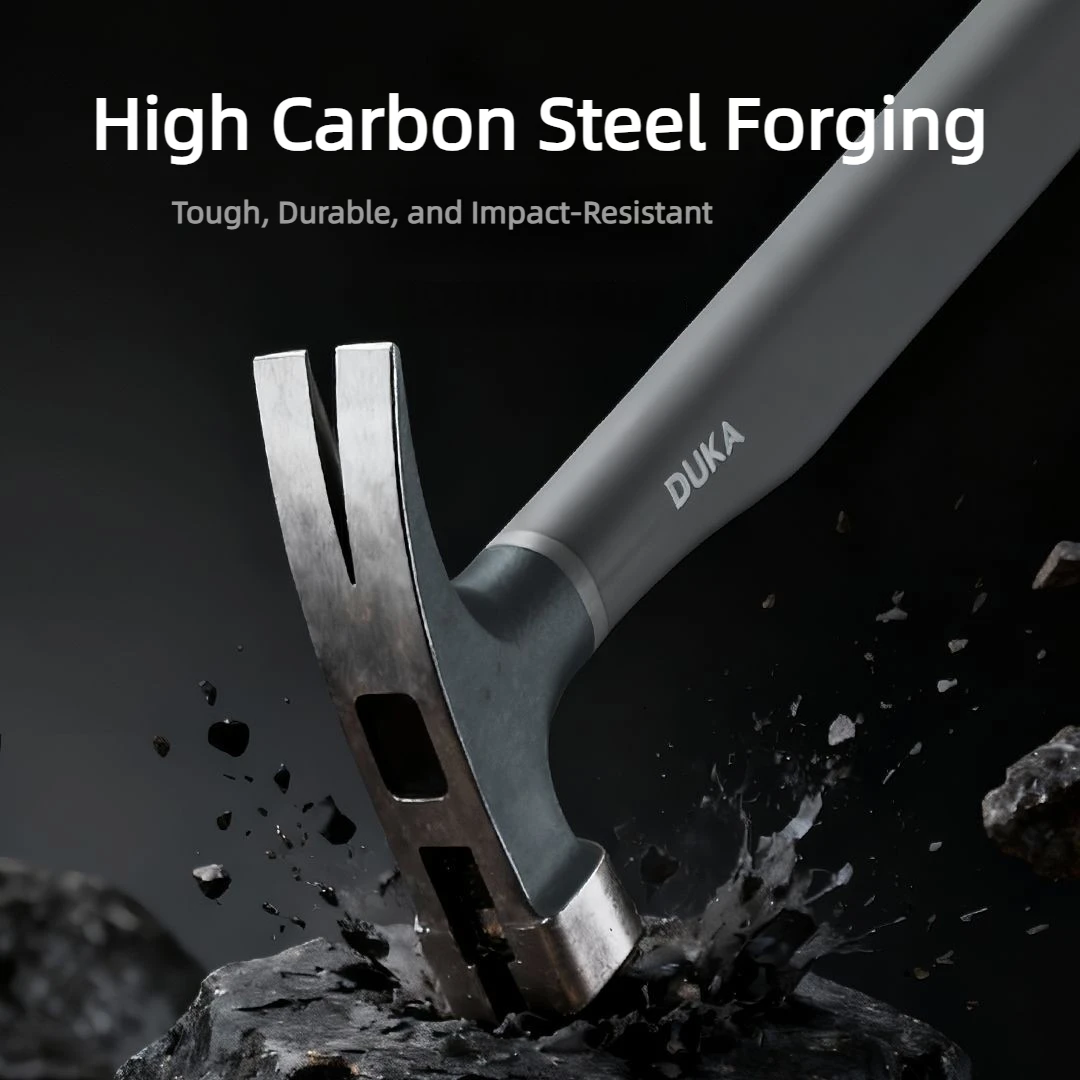 DUKA Sheep Horn Hammer Multi-functional Household Heavy-Duty High Carbon Steel Small Nail Hammer Woodworkin Iron Hammer