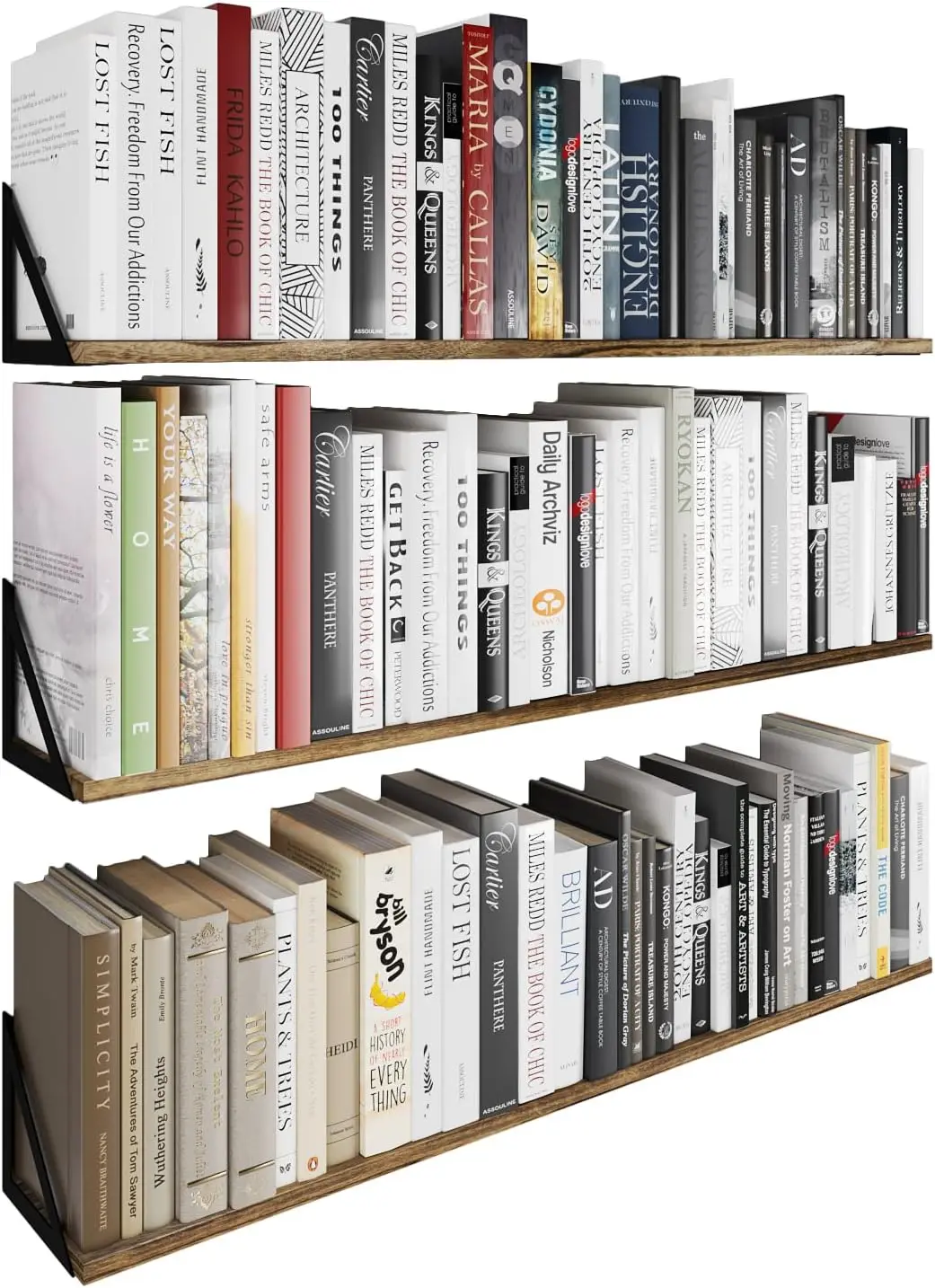 

Minori Wall Bookshelves for Living Room Decor, 36" Floating Shelves for Bathroom, Kitchen, Bedroom, Floating Bookshelf
