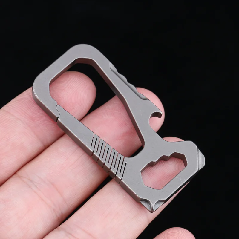 Multifunctional Titanium Alloy Keychain Tool Bottle Opening Waist Hanging Car Key Chain Minimalist Storage Screwdriver