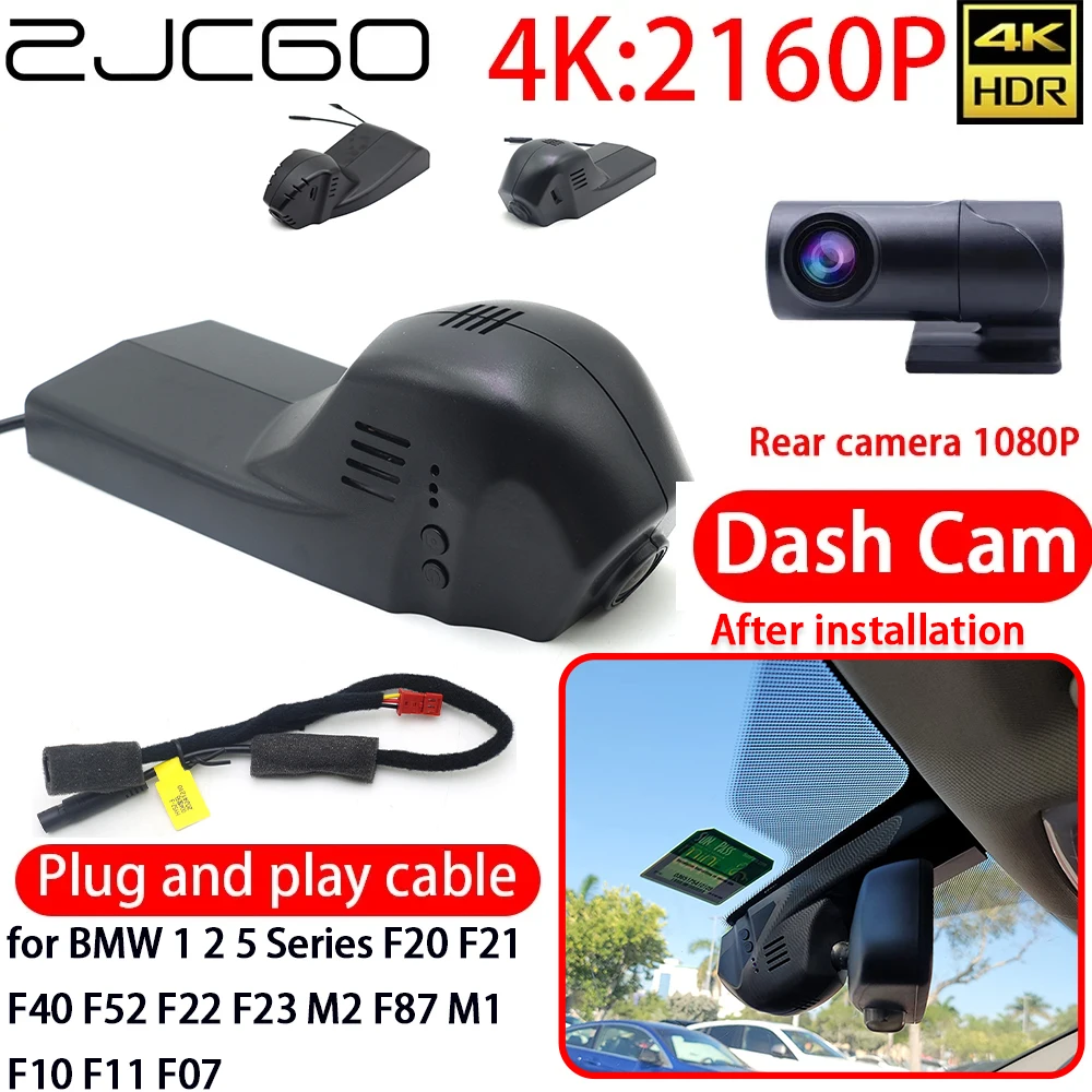 ZJCGO 4K Car DVR Dash Cam Wifi Front Rear Camera 24h Monitor for BMW 1 2 5 Series F20 F21 F40 F52 F22 F23 M2 F87 M1 F10 F11 F07