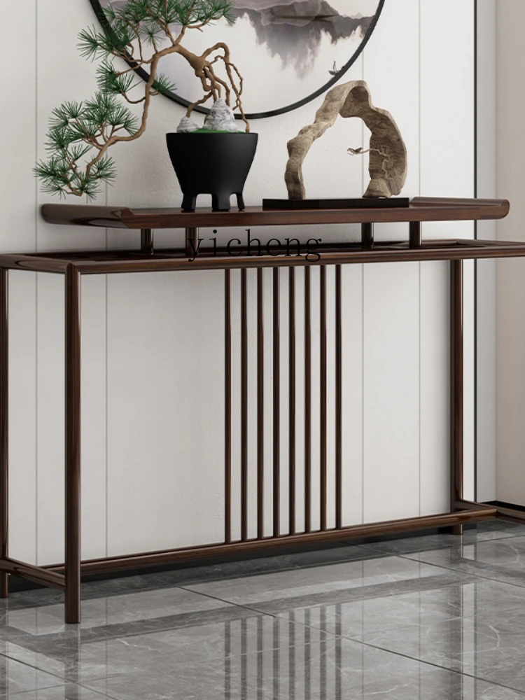 XL Console Tables Solid Wood Entrance Foyer against the Wall Ugyen Wood Ultra Narrow Console