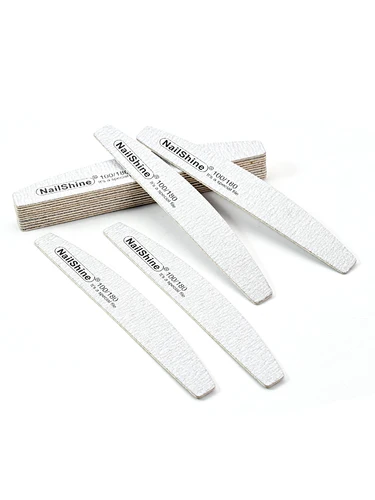50/100 piezas, Limas de madera gruesas para uñas, Limas profesionales de manicura, Limas para uñas artísticas, 100/180 luna