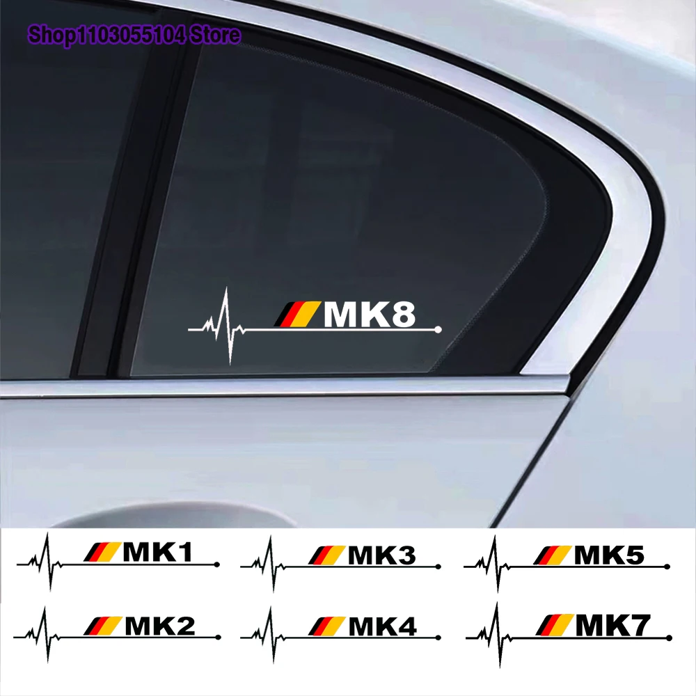 2pcs Reflective Car Window Sticker For Volkswagen VW GOLF 4 5 6 7 MK7 MK4 MK5 MK6 MK1 MK2 MK3 MK8