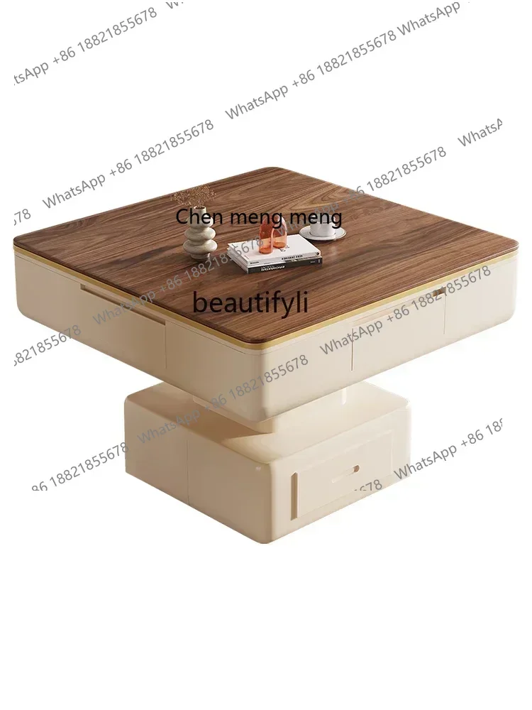 

D178 H Lifting coffee table mahjong table integrated dual-purpose automatic multi-functional household cream wind mahjong machin