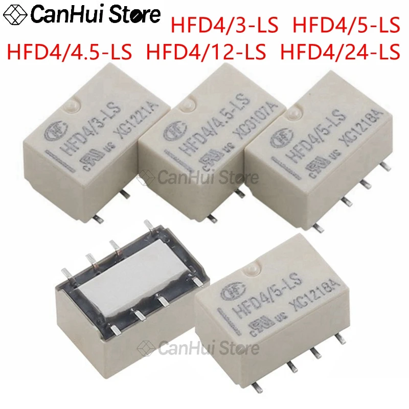 1Pc HongFa Magnetic Holding Signal Relay HFD4/3-LS HFD4/4.5-L HFD4/5-LS HFD4/12-LS HFD4/24-LS 3V,4.5V 5V,12V,24V 2A 8Pin SMD SMT