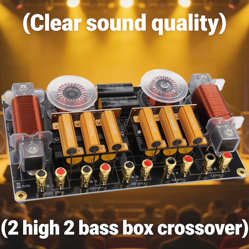 TK48/ Speaker Crossover 2-way 12-15 Inch Woofer and 51-100mm Tweeter No Distortion 2800W  Two Tweeters and Two Woofers for Stage