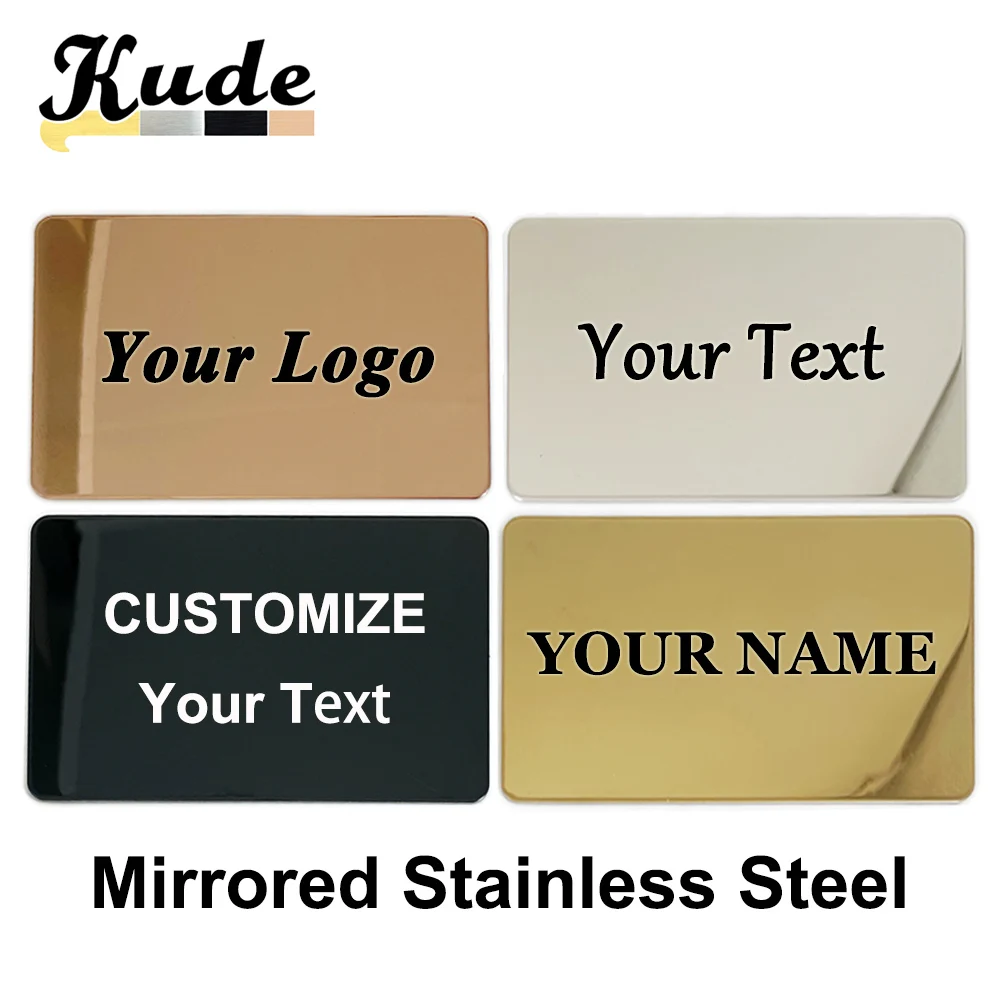 Custom 304 Stainless Steel Metal Business Card Personalized Nameplate Identification Plate Mailbox Logo Badge ID Address Plate