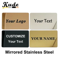 Custom 304 Stainless Steel Metal Business Card Personalized Nameplate Identification Plate Mailbox Logo Badge ID Address Plate