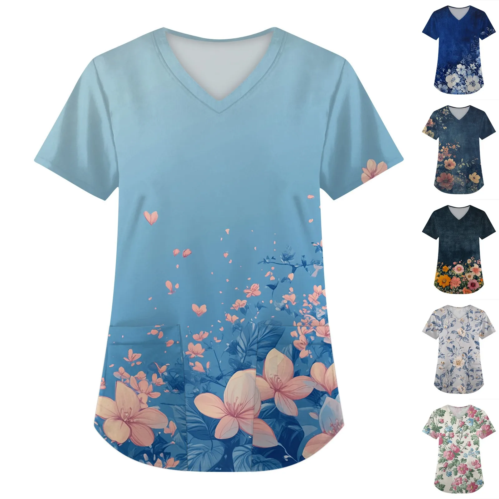 زي مستشفى السريري للنساء، قميص للتمريض السريري بأكمام قصيرة، زي عمل للممرضات، ملابس صحية للأطفال