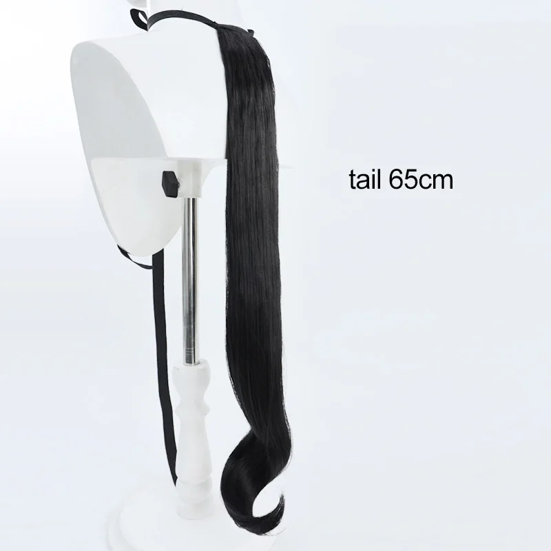 Anime Uma Musume Pretty Derby Kitasan Zwart Cosplay Pruik Oren en Staart Vrouwen Halloween Party Carnaval Rollenspel Synthetisch Haar