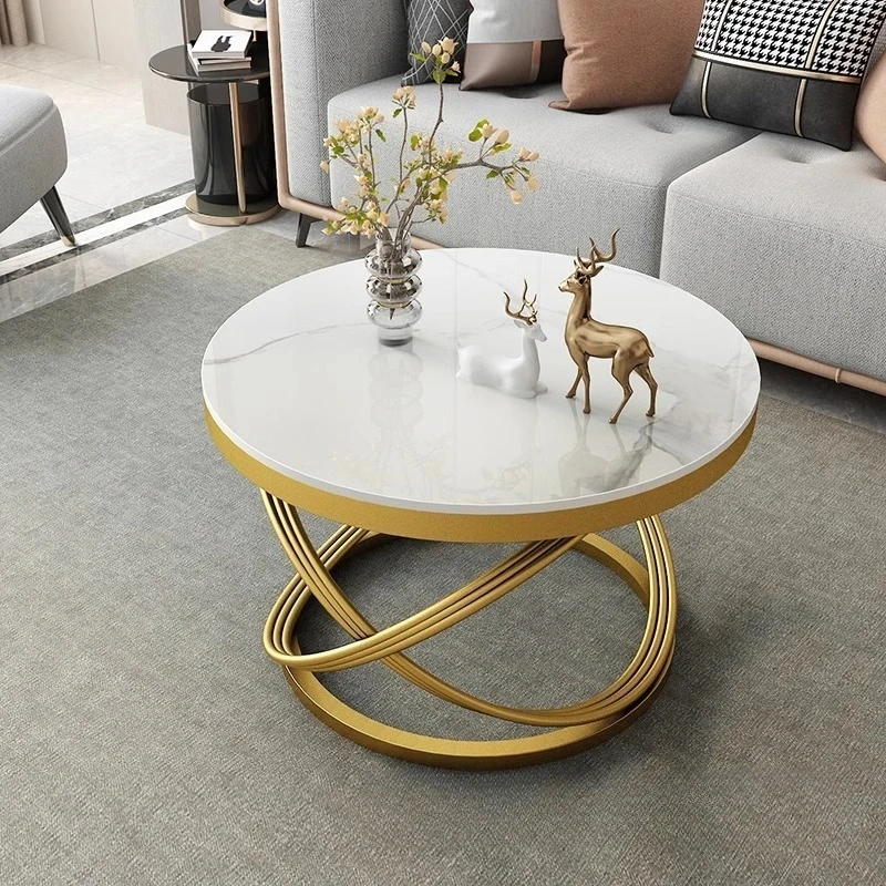 

Fully equipped household small coffee table, cream wind coffee table balcony rock slab light luxury small apartment living room
