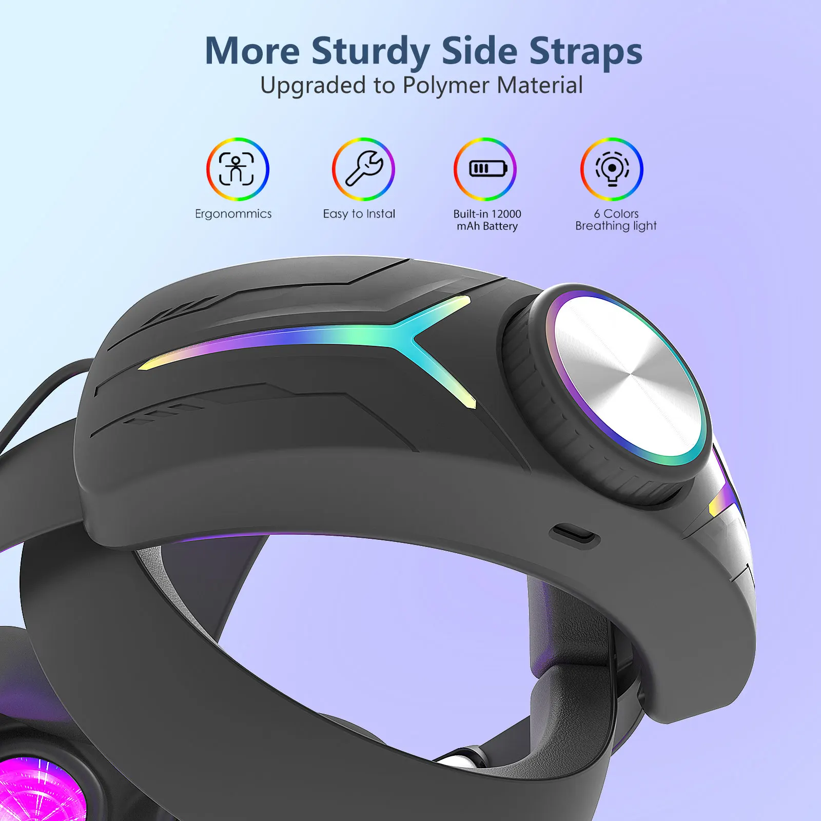 Head Strap Compatible with Metamlemonvr For Meta Quest 3/3s  Battery One-Button VR Accessory Digital Display Enhanced Comfort