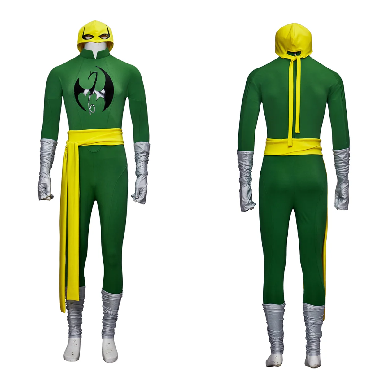 

Shang Chi Cosplay Costume Iron fist Green Jumpsuit Suit Adult Zentai Bodysuit With Hat Full Set Halloween Carnival Outfit