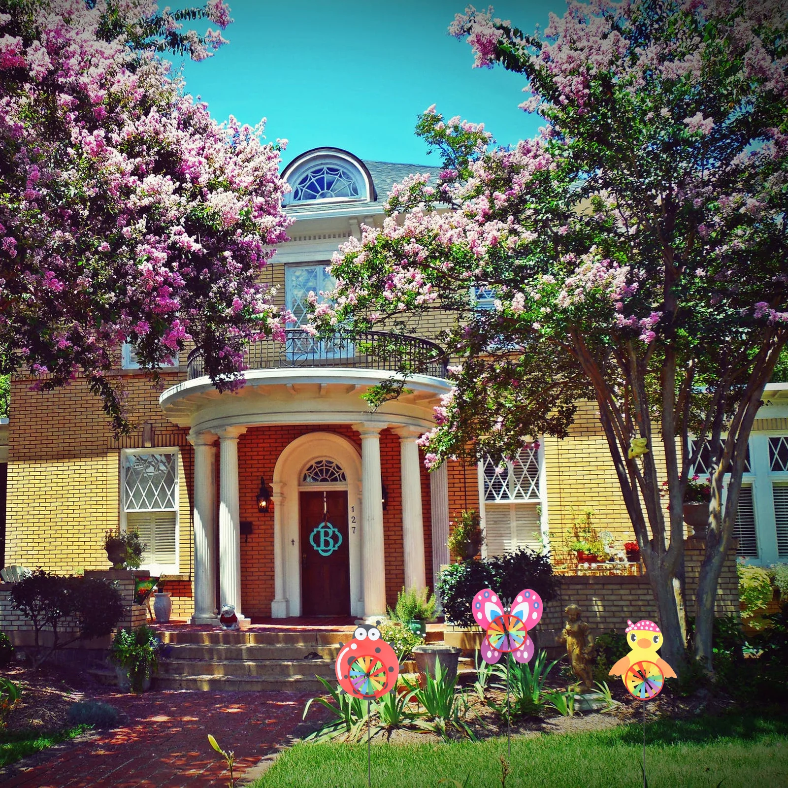 5개 동물 모양 풍차 밝은 색상 장식용 야외 정원 잔디 풍차 파티에 완벽한 어린이용 풍차 장난감